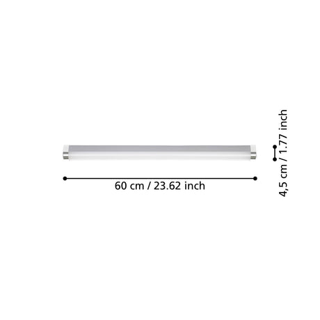 Eglo EU Tragacete 1 LED Chrome Plastic & Steel Bathroom Mirror Light