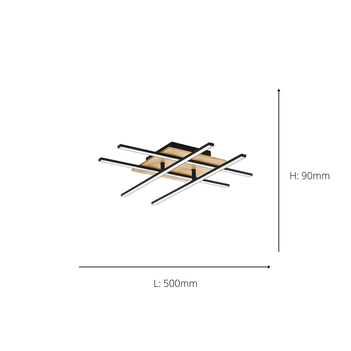 Eglo EU Marinello 1 Metal & Wood, Black/Brown LED Ceiling Light