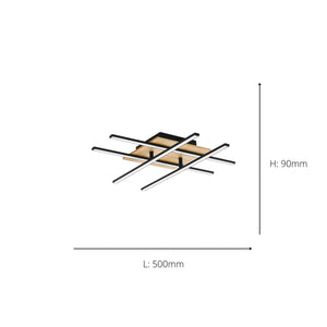 Eglo EU Marinello 1 Metal & Wood, Black/Brown LED Ceiling Light