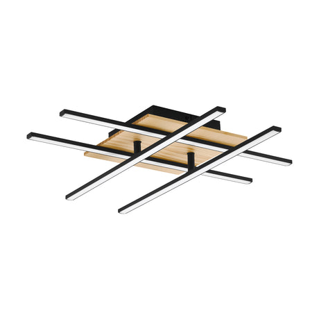 Eglo EU Marinello 1 Metal & Wood, Black/Brown LED Ceiling Light