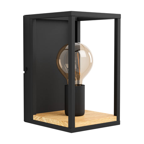 Eglo EU Libertad Industrial Black Caged Wall Light