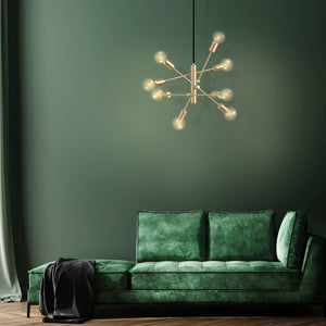 Eglo EU Gradoli 1 Brushed Brass Starburst Pendant Light