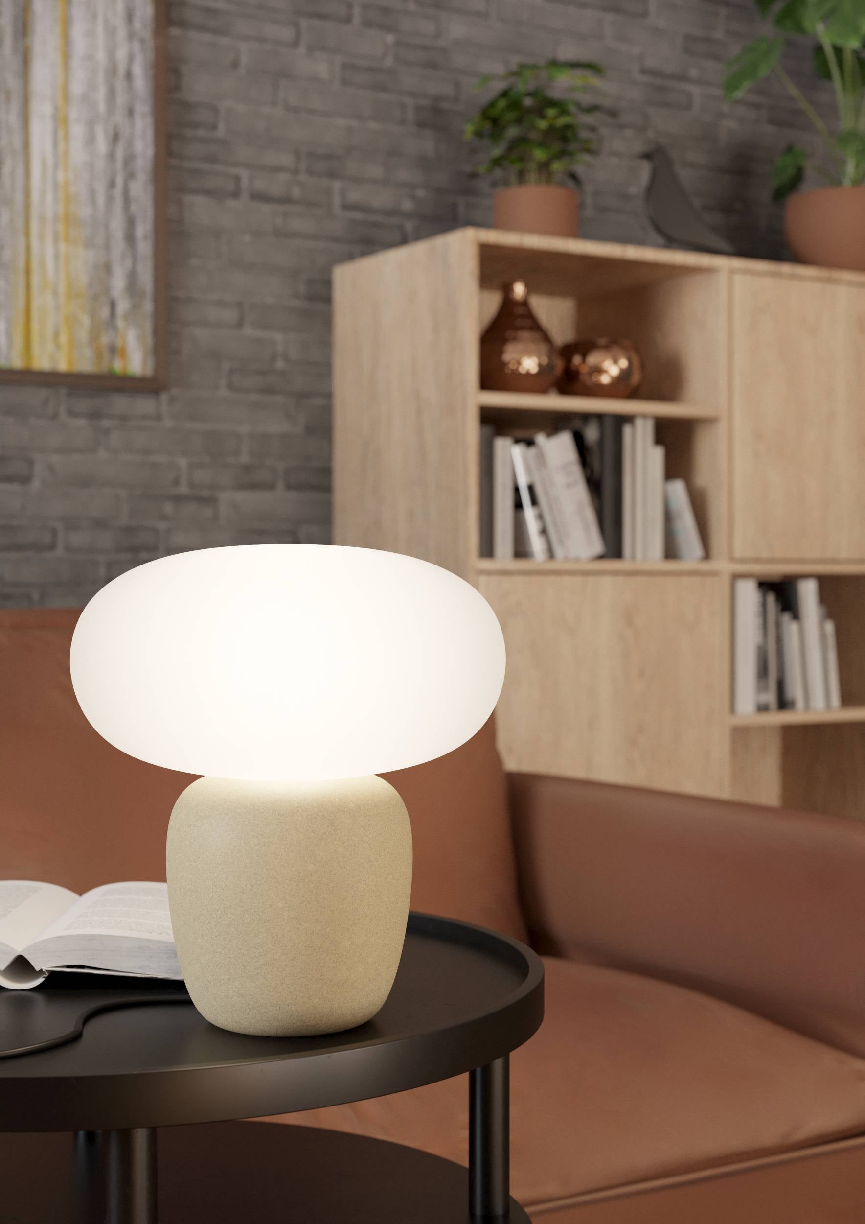 Eglo EU Cahuama Light Brown Ceramic & Glass Contemporary Table Lamp