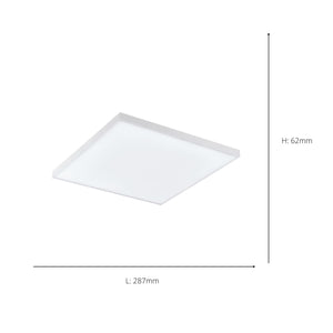 Eglo EU Turcona-CCT Steel & Aluminium White LED Ceiling Light, 28.7cm