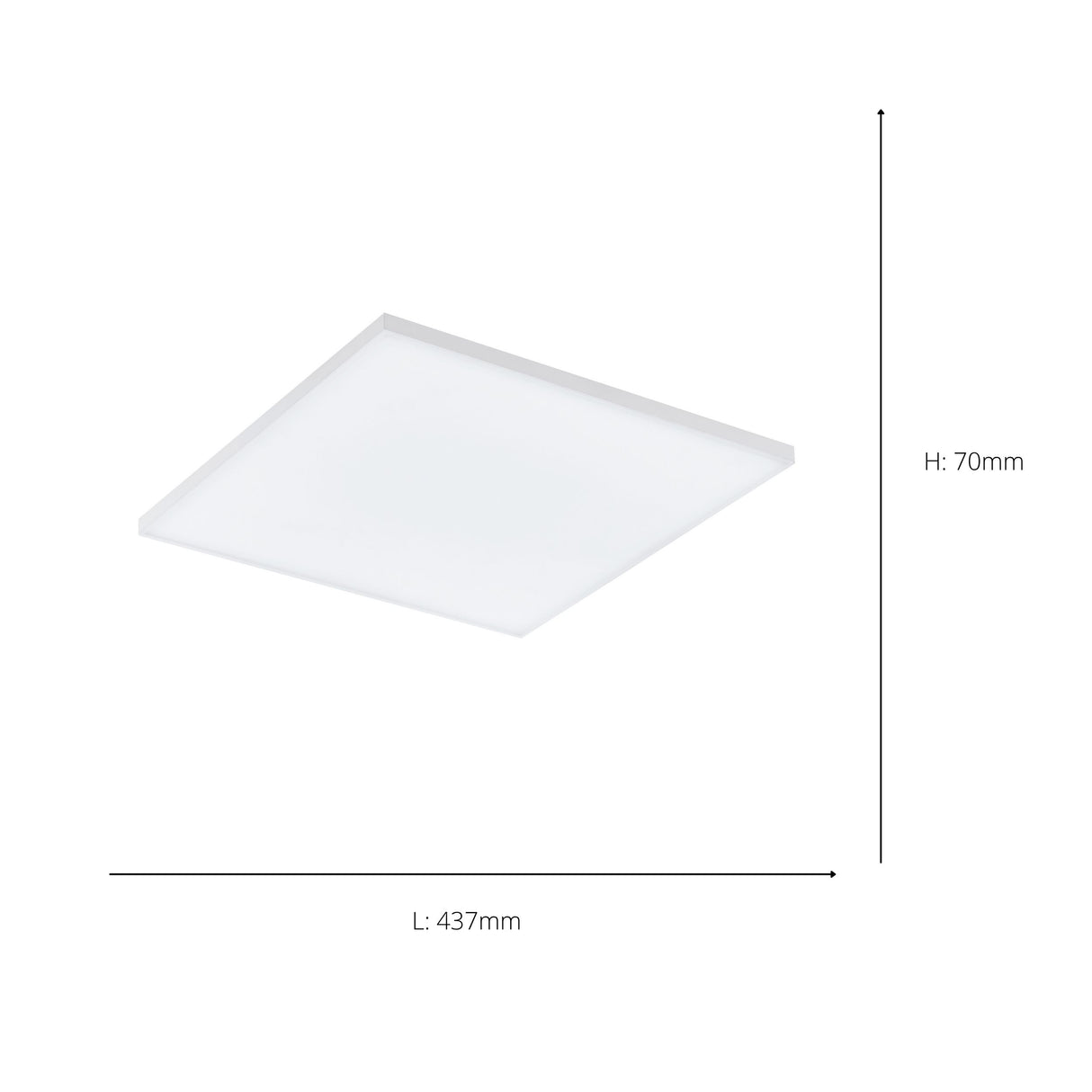 Eglo EU Turcona-CCT Steel & Aluminium White LED Ceiling Light, Square 43.7CM
