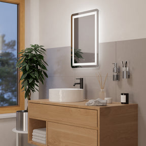 Eglo EU BUENAVISTA 1 LED Bathroom Mirror Light – Silver Finish, Tri?Colour CCT 3000/4000/6500K, Touch Switch, IP44