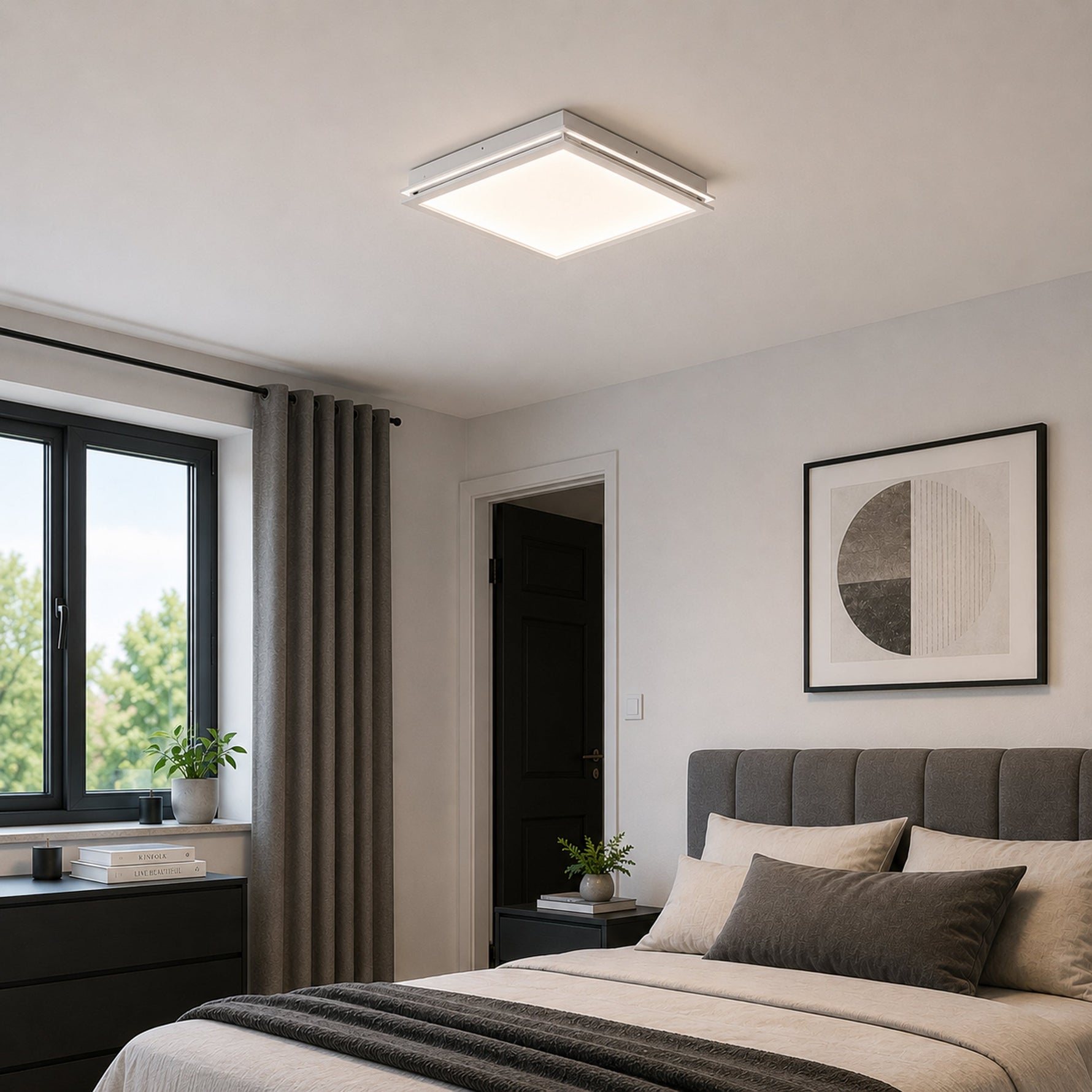 Eglo EU Clemente Steel & Glass LED Ceiling Light product image - Endon Lighting from First Light Direct with great prices and fast UK delivery