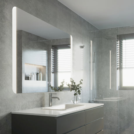 Eglo EU BUENAVISTA 2 LED Bathroom Mirror Light – 800mm Silver, Anti?Fog, 3?Step CCT Touch Switch, IP44