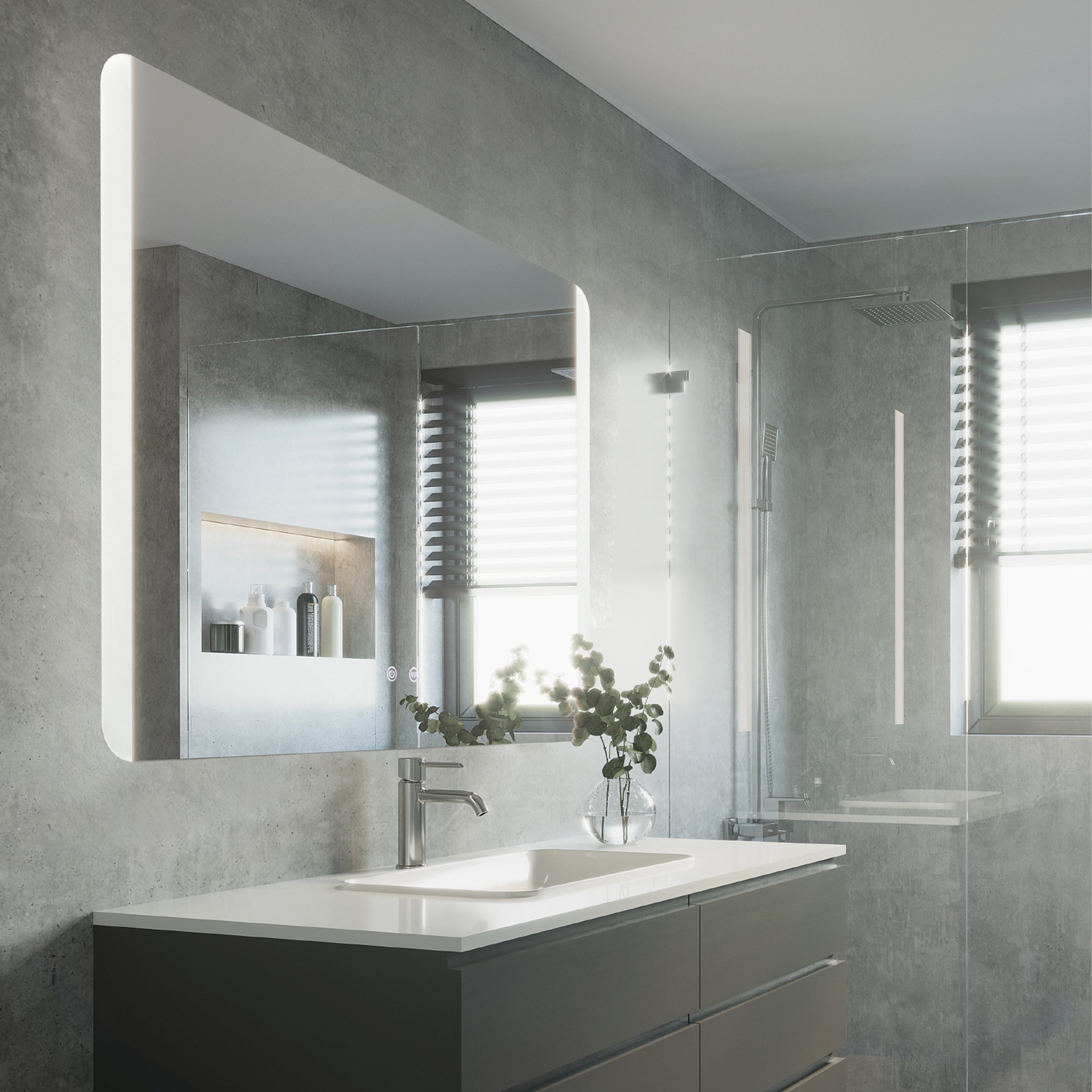 Eglo EU PALMITAL LED Bathroom Wall & Ceiling Light – 880mm Black, Warm White, IP44