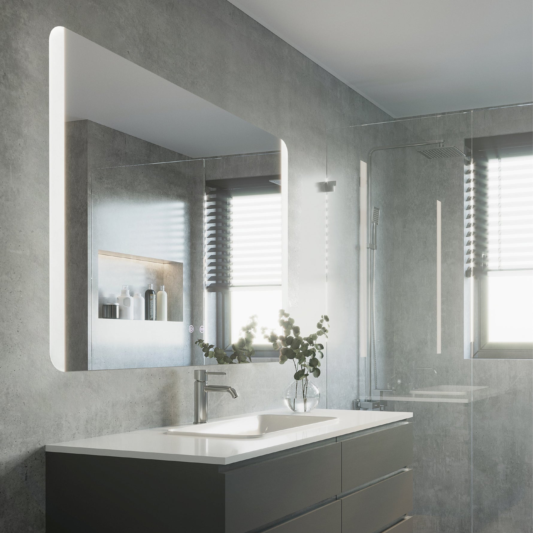 Eglo EU PALMITAL LED Bathroom Wall & Ceiling Light – 880mm Black, Warm White, IP44