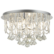Mela 6Lt Flush -  Chrome & Clear Crystal Pyramid Drops