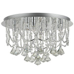 Searchlight Electric Mela 6Lt Flush -  Chrome & Clear Crystal Pyramid Drops 9986-6CC