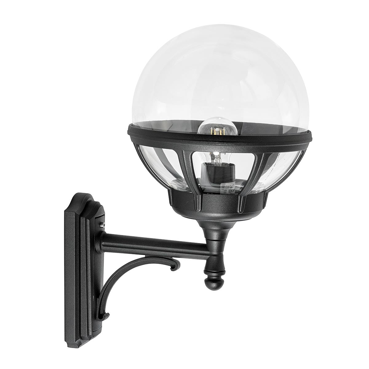 Norlys Bologna 1 Light Up Wall Light B1-BLACK-C