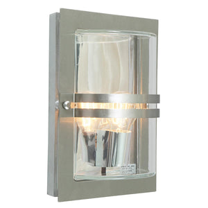 Norlys Basel 1 Light Wall Lantern - Stainless Steel With Clear Glass BASEL-E27-S-S-C