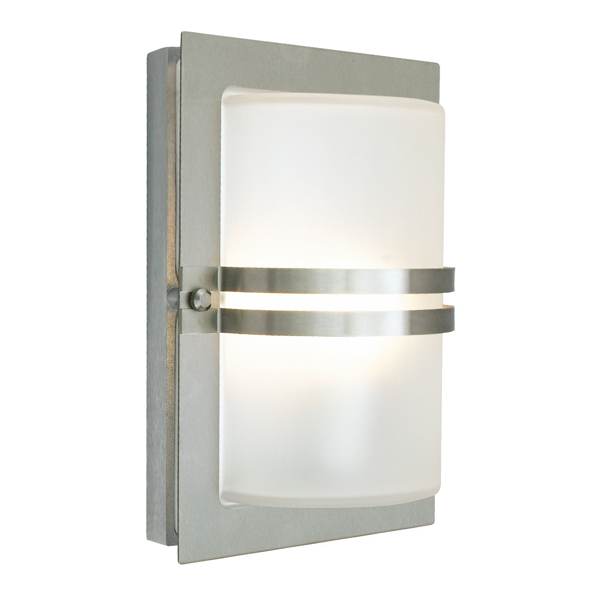 Norlys Basel 1 Light Wall Lantern - Stainless Steel With Frosted Glass BASEL-E27-S-S-F