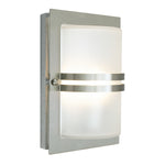 Norlys Basel 1 Light Wall Lantern - Stainless Steel With Frosted Glass BASEL-E27-S-S-F