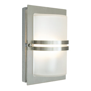 Norlys Basel 1 Light Wall Lantern - Stainless Steel With Frosted Glass BASEL-E27-S-S-F