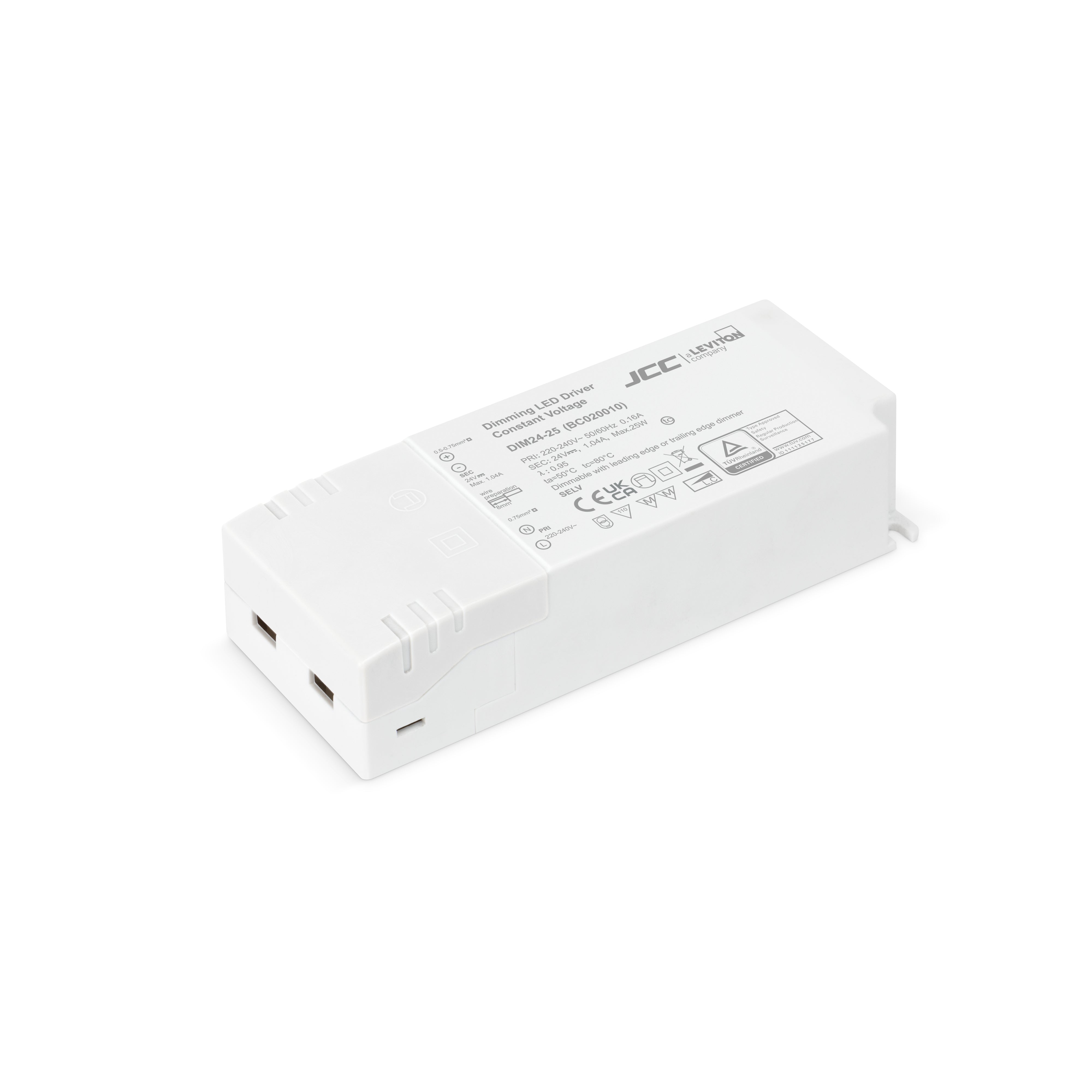 JCC Lighting BC020010 24V 25W Triac dimmable IP20 driver
