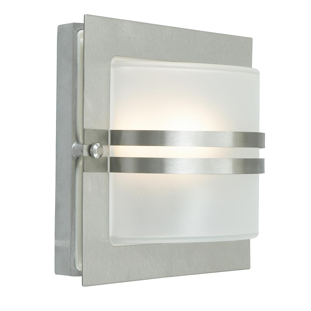 Norlys Bern 1 Light Wall Lantern - Stainless Steel With Frosted Glass BERN-E27-S-S-F