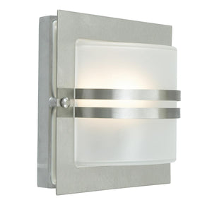 Norlys Bern 1 Light Wall Lantern - Stainless Steel With Frosted Glass BERN-E27-S-S-F