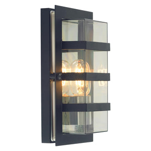Norlys Boden 1 Light Wall Light - Black With Clear Polycarbonate BODEN-E27-BLK-C