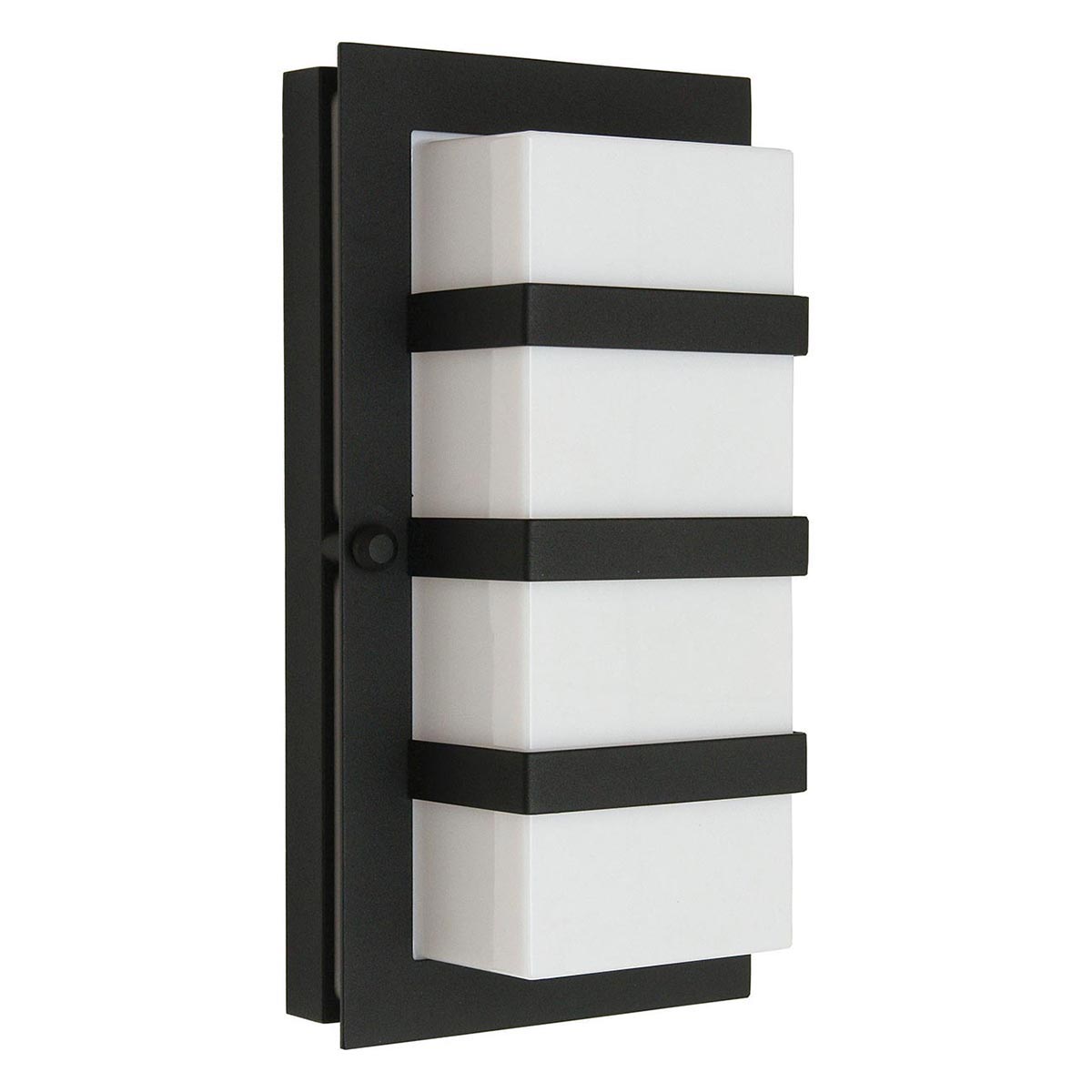 Norlys Boden 1 Light Wall Light - Black With Opal Polycarbonate BODEN-E27-BLK-O