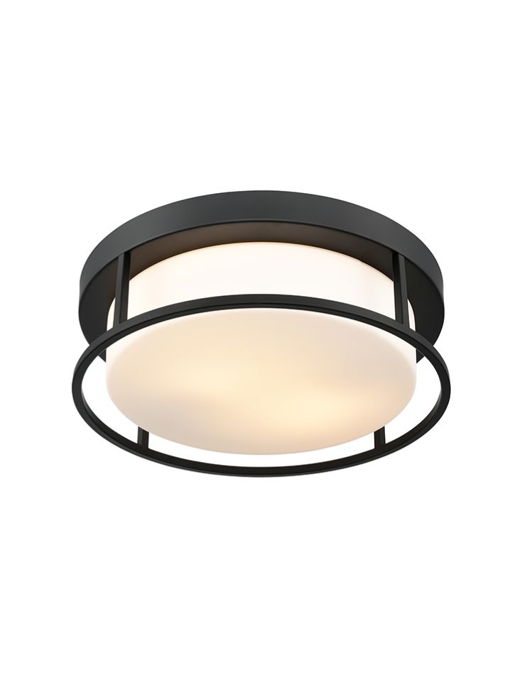 Franklite Blaine Black Painted 300mm Flush Ceiling Fitting Blaine part no - CF5827