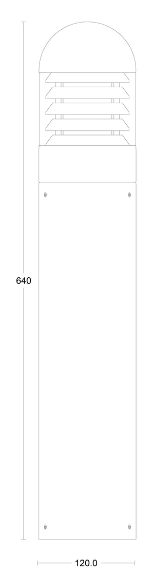 JCC JC039009 Bollards 600mm 12W/16W/20W 27K/3K/4K/57K IP65 Black Louvered Photocell