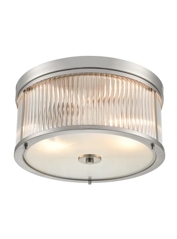 Franklite Bonham Satin Nickel Flush Ceiling Fitting Bonham part no - CF5823