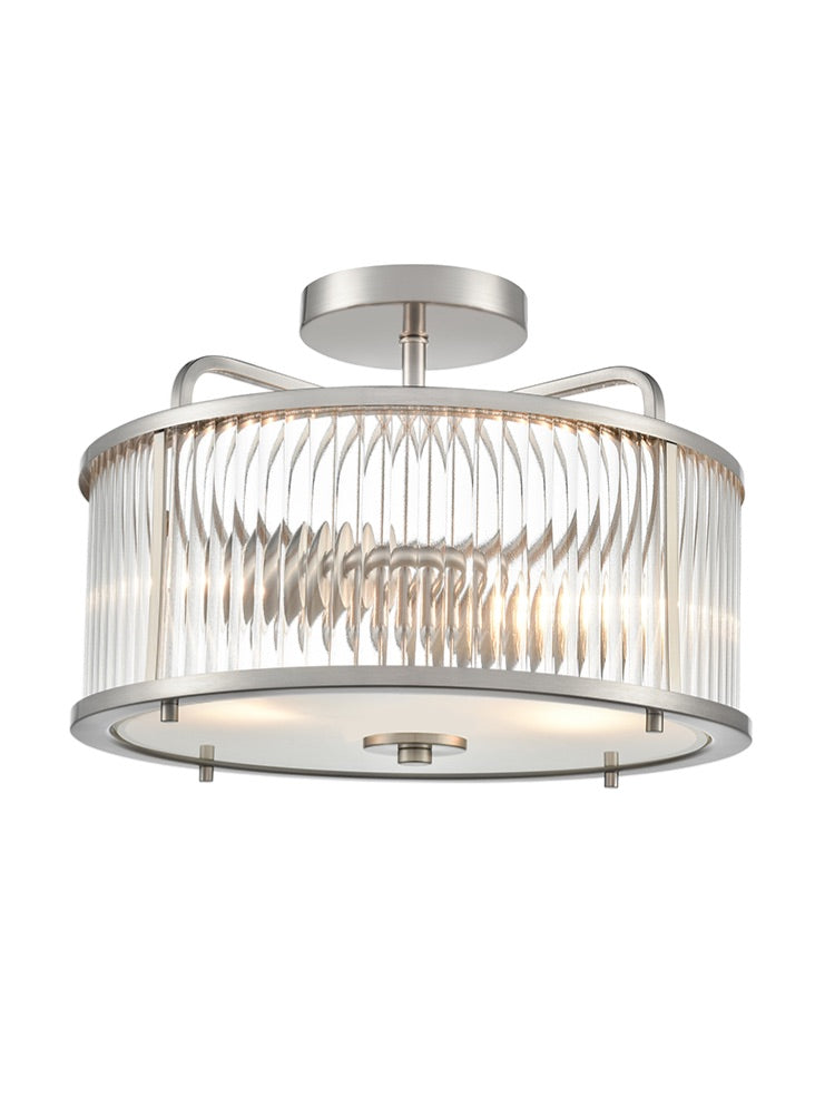 Franklite Bonham Satin Nickel Semi-Flush Ceiling Fitting Bonham part no - FL2707-2