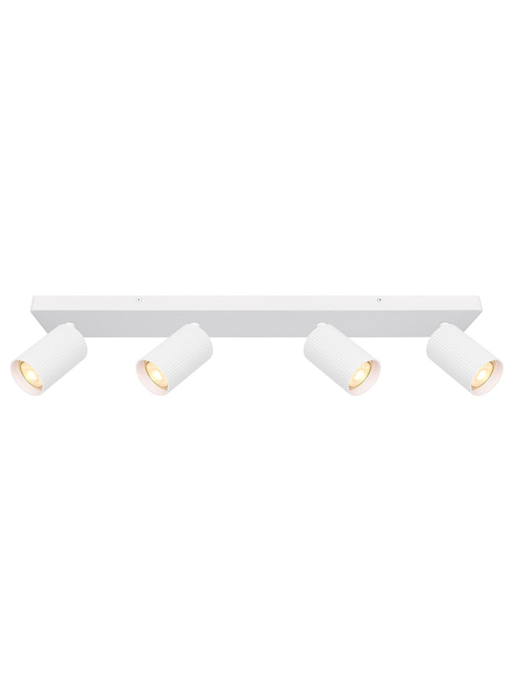Franklite Broadway 4lt Spotlight Matt White with white ribbed sleeve Broadway part no - SPOT9144-111