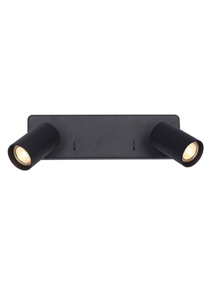 Franklite Broadway 2lt Spotlight Matt Black with black ribbed sleeve Broadway part no - SPOT9152-112
