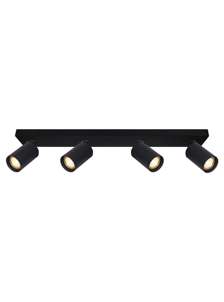 Franklite Broadway 4lt Spotlight Matt Black with black ribbed sleeve Broadway part no - SPOT9154-112