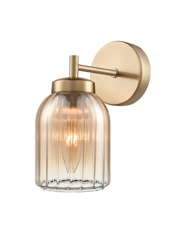 Franklite Caligo 1lt wall light in aged brass Caligo part no - FL2510-1