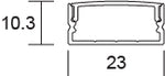 JCC Lighting JC121362 Surface mounted aluminium profile 0.5 meters opal diffuser