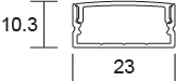 JCC Lighting JC121265 Surface mounted aluminium profile 2 meters opal diffuser