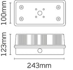 JCC Lighting JC40007RD Astra Mains IP65 Bulkhead Halogen ES 70W E27 Grey/Red