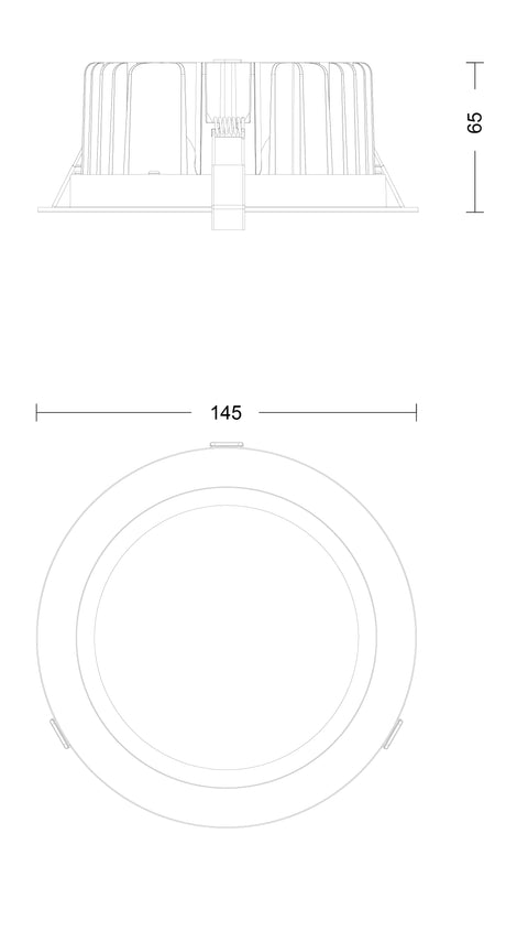 JCC Lighting JC54301 25W LED Downlight IP54 4000K Non dim 60° Ø120-130 cut out