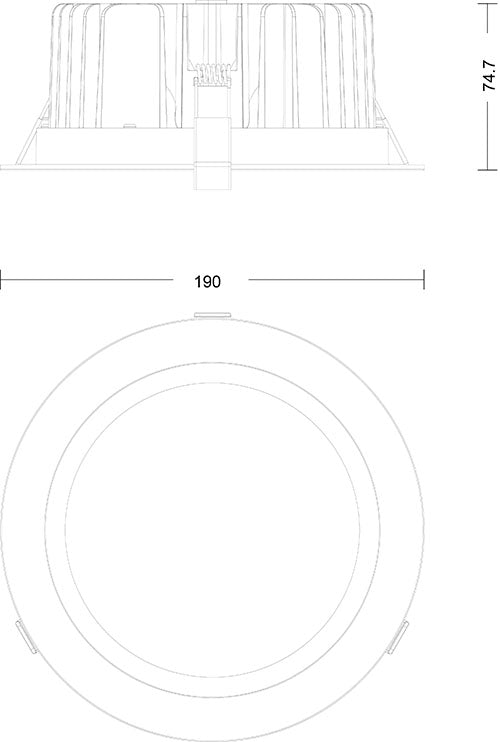 JCC Lighting JC54302DIM 35W LED Downlight IP54 4000K 60° Ø160-170 cut out DALI / 1-10V