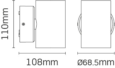 JCC Lighting JC17015 7.7W Surface mount up/down wall light 44° beam angle IP54