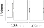 JCC Lighting JC17016 15.9W Surface mount up/down wall light 18° beam angle IP54
