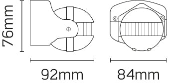 JCC Lighting LEV68003BLK PIR Unit IP44 1000W Black