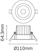 JCC Lighting JC95606 Nebula High Output Tilt LED Downlight IP65 13W dimmable 4000K 1300Lm