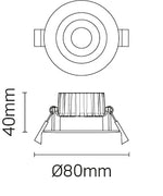 JCC Lighting JC95302 Nebula High Output LED Downlight IP65 8W dimmable 4000K 840Lm