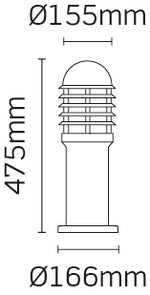 JCC Lighting JC39201SS NiteLED™ Mains IP44 Short Louvred Bollard Unlamped E27 St/St