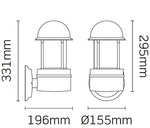 JCC Lighting JC39223BLK NiteLED™ Mains IP44 Plain Wall Light E27 Black