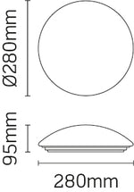 JCC Lighting JC24240 RadiaLED Slim Mains IP44 Ø280mm Bulkhead 12W 4000K LED White/Opal