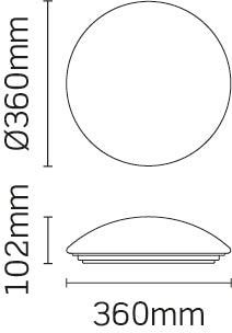 JCC Lighting JC24241EM RadiaLED Slim Mains IP44 Ø360mm Bulkhead 18W 4000K LED White/Opal EM
