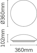 JCC Lighting JC24241 RadiaLED Slim Mains IP44 Ø360mm Bulkhead 18W 4000K LED White/Opal