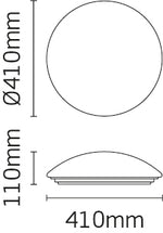 JCC Lighting JC24242EM RadiaLED Slim Mains IP44 Ø410mm Bulkhead 32W 4000K LED White/Opal EM